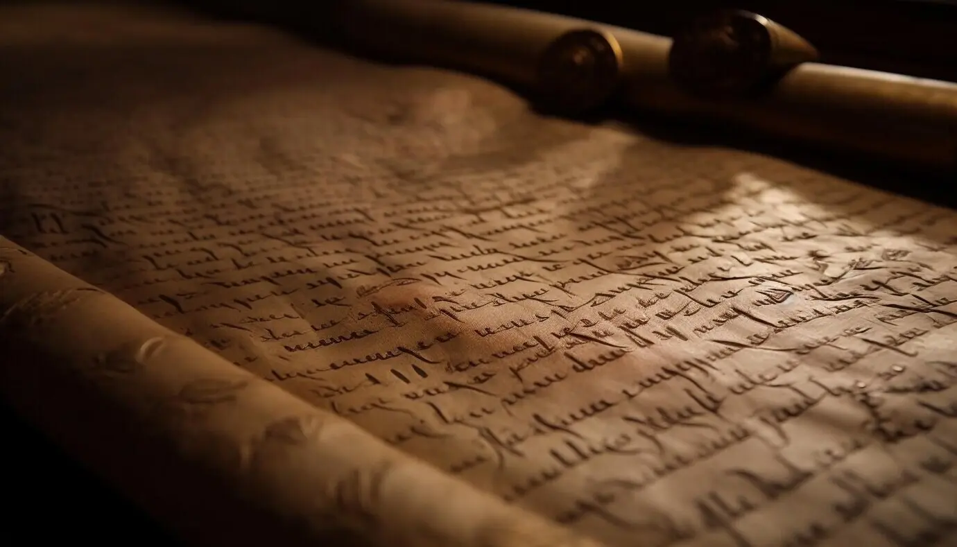 Antike Karte, Bibelseite, Geschichte, Weisheit, Reise, von KI generiert.